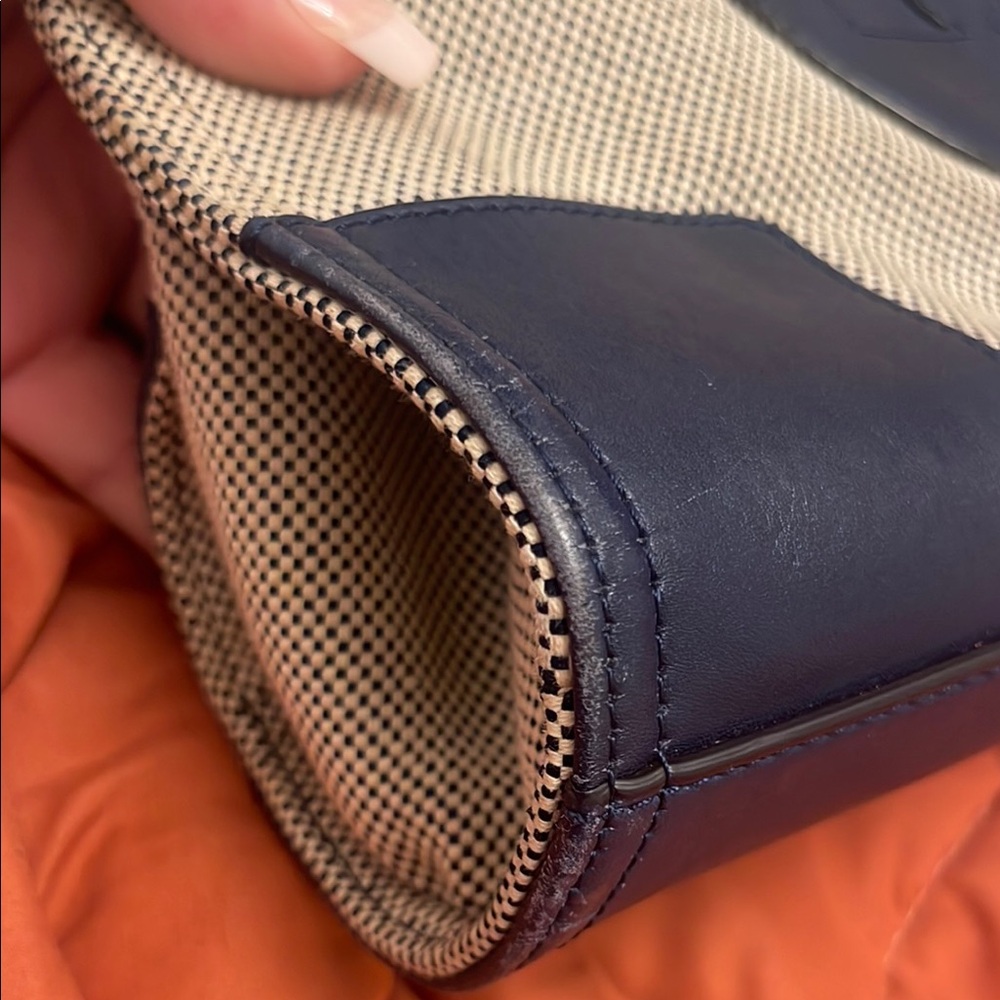 Tory Burch Blue and Cream Tote Bag - Picture 11 of 13